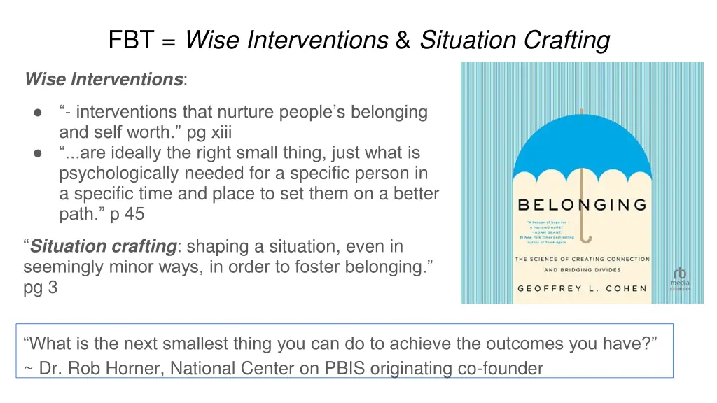 fbt wise interventions situation crafting