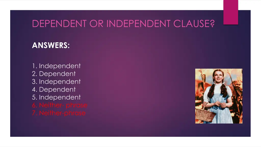 dependent or independent clause 1