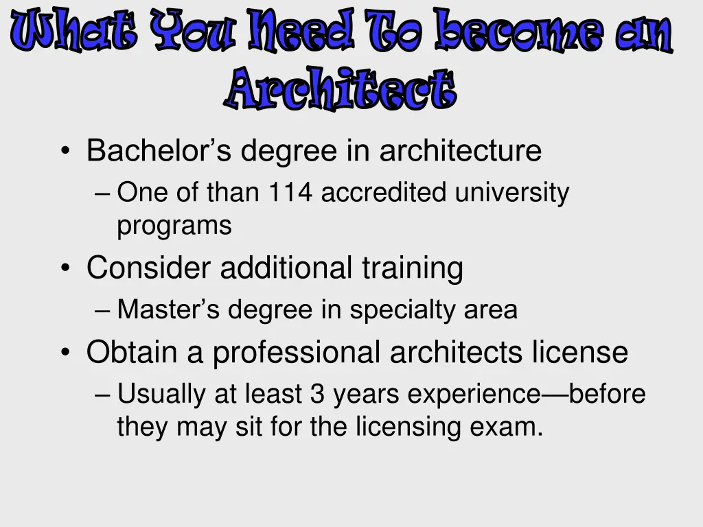 what you need to become an architect