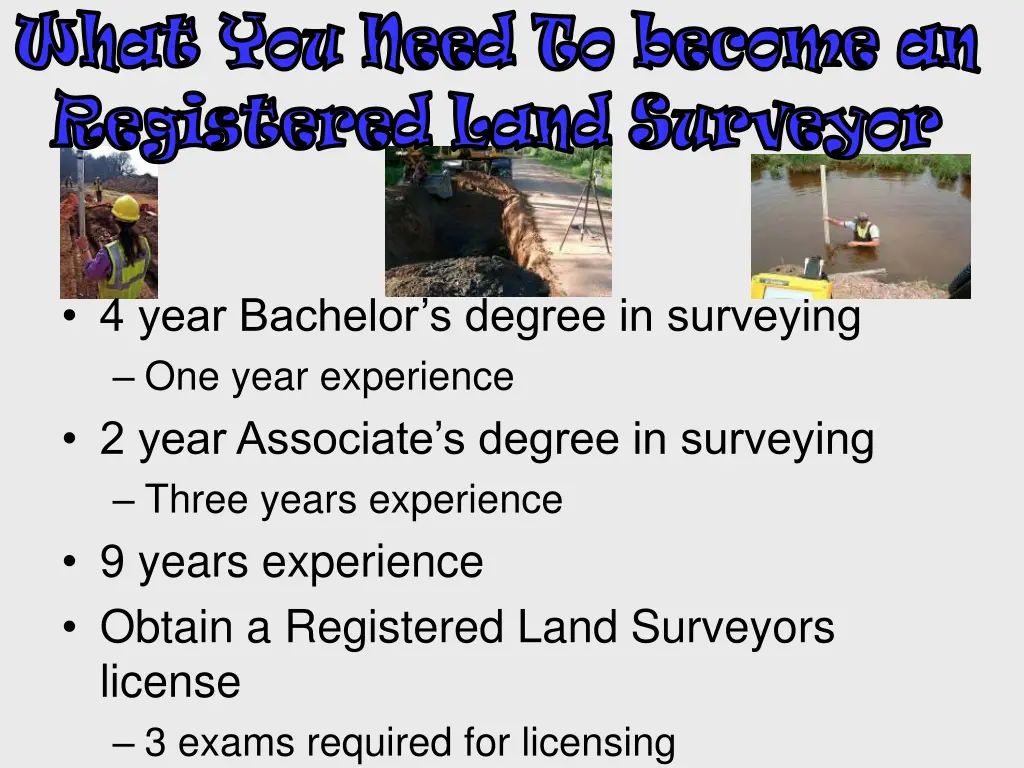 what you need to become an registered land