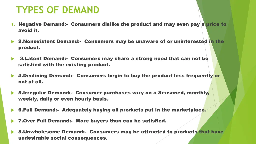 types of demand