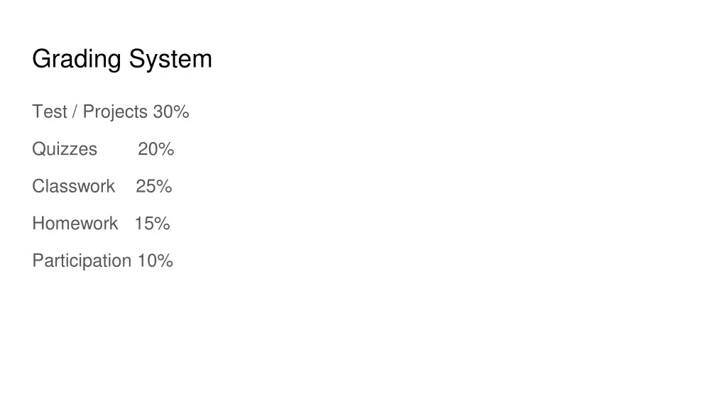 grading system