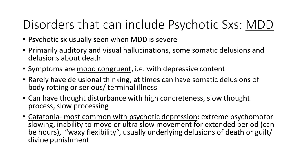 disorders that can include psychotic