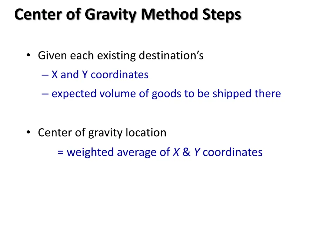 center of gravity method steps