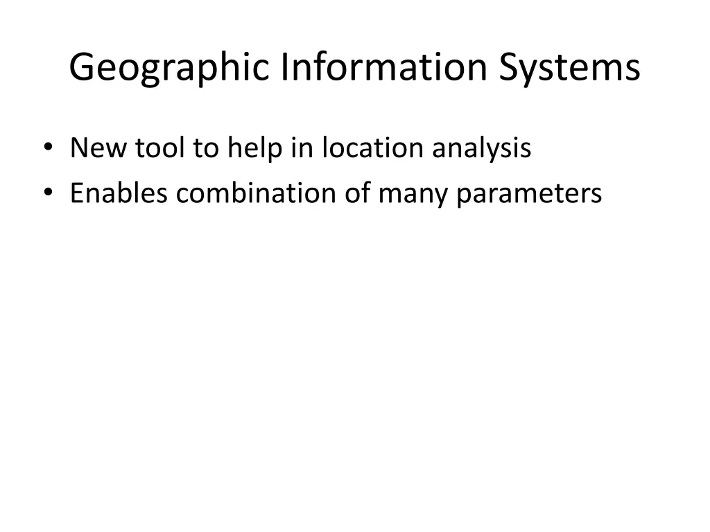 geographic information systems