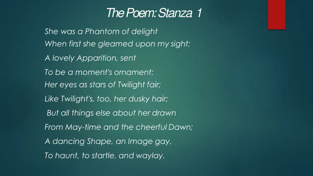 the poem stanza 1