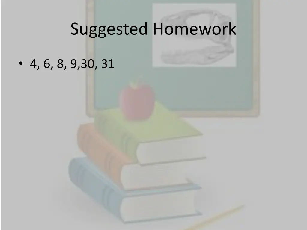 suggested homework