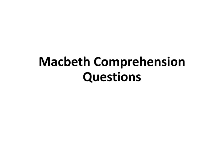 macbeth comprehension questions