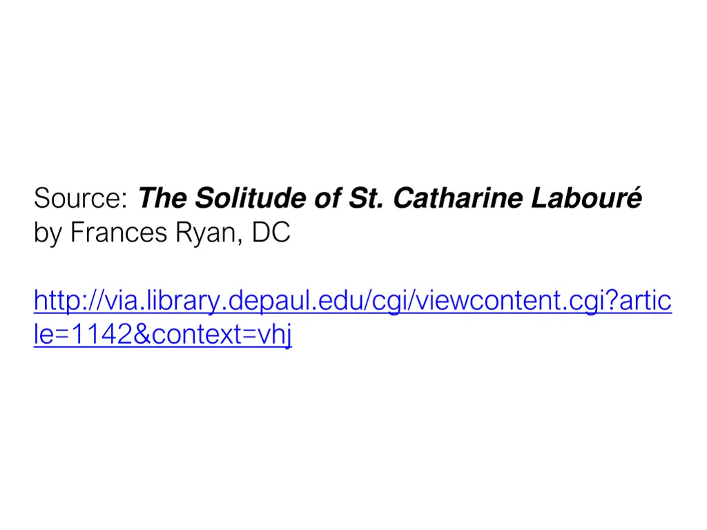 source the solitude of st catharine labour