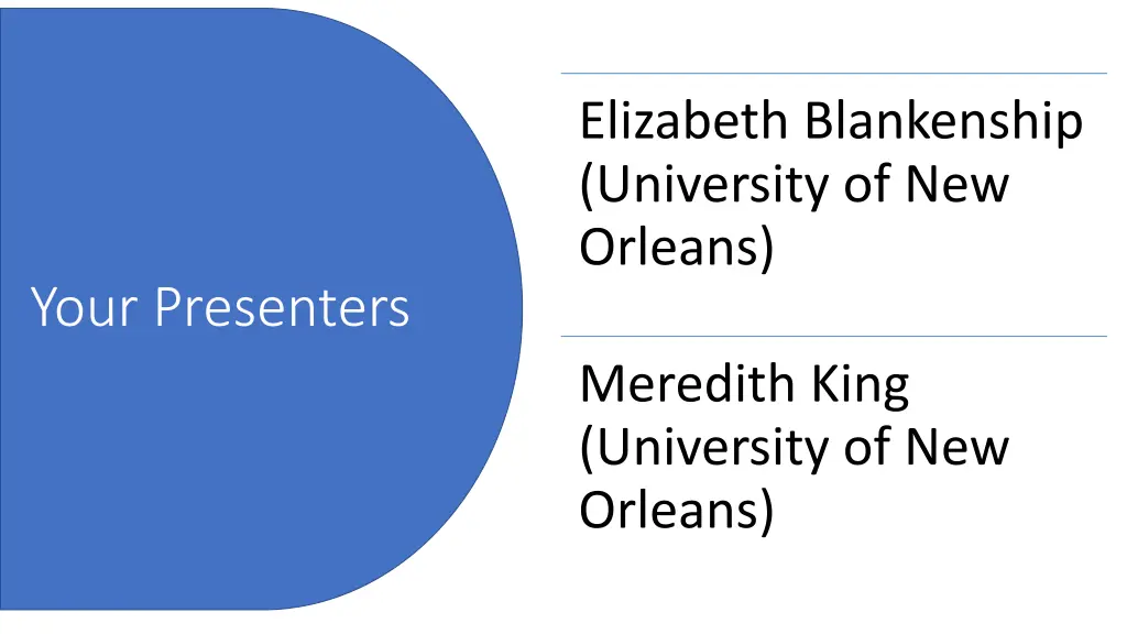 elizabeth blankenship university of new orleans
