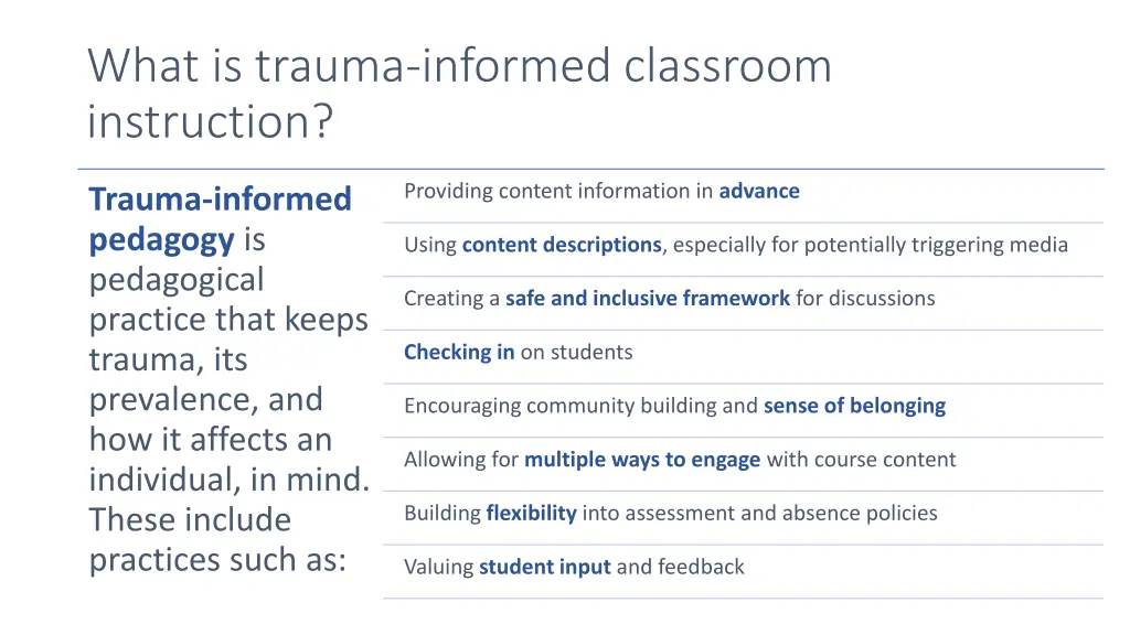 what is trauma informed classroom instruction