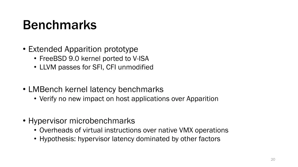 benchmarks