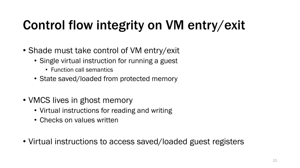 control flow integrity on vm entry exit 1