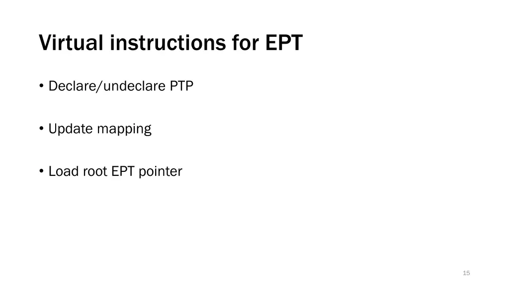 virtual instructions for ept