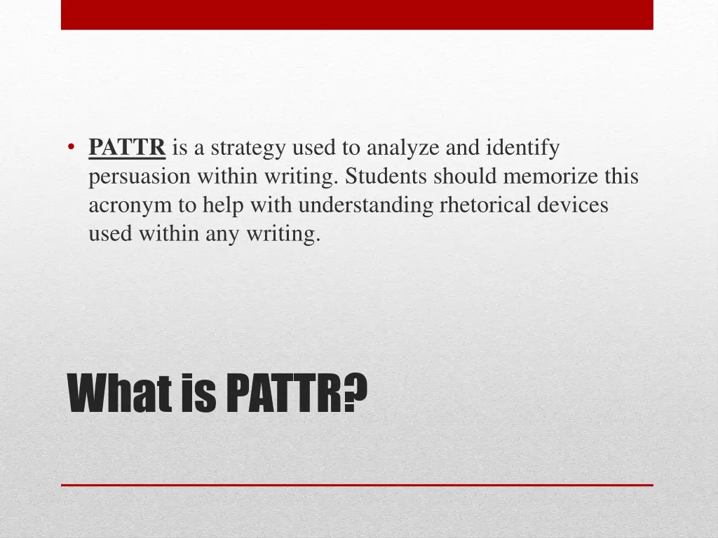 pattr is a strategy used to analyze and identify