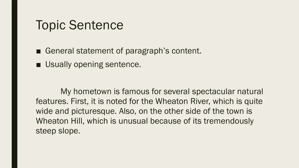 topic sentence