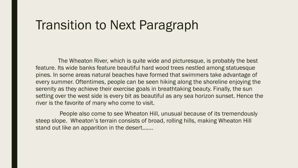 transition to next paragraph