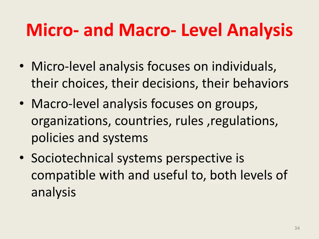 micro and macro level analysis