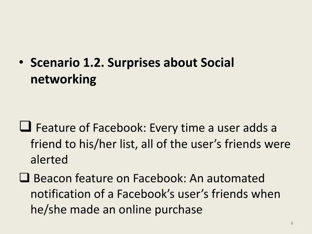 scenario 1 2 surprises about social networking