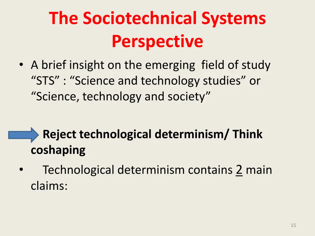 the sociotechnical systems perspective a brief