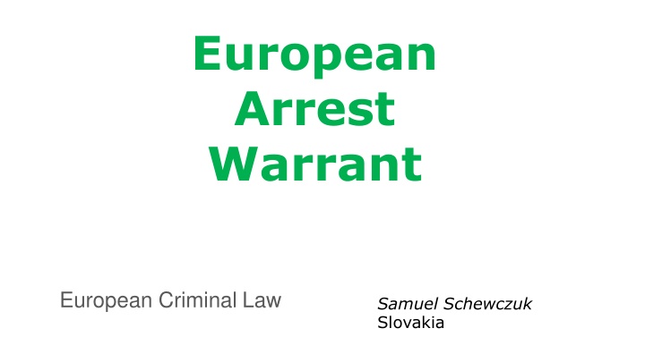 european arrest warrant