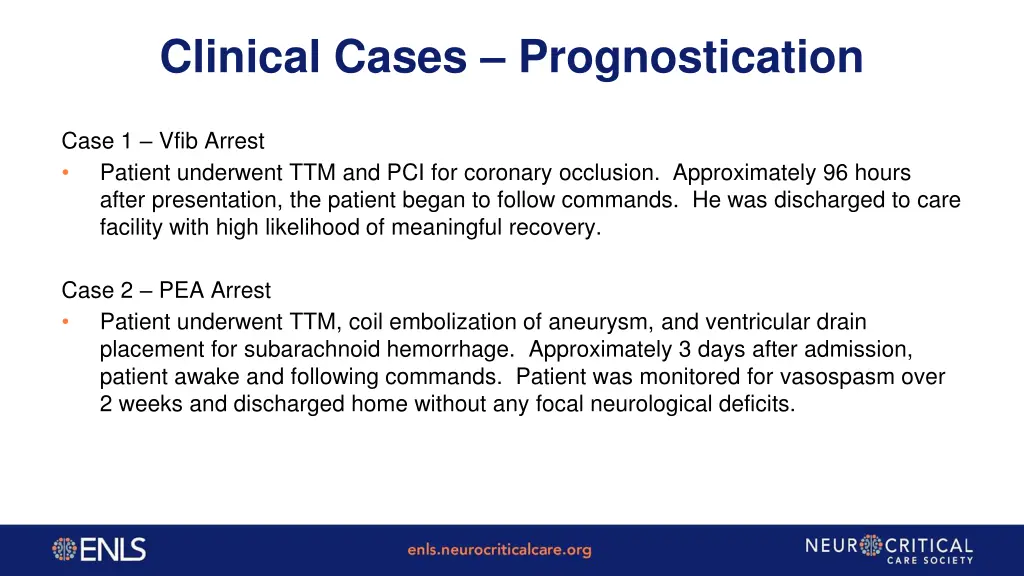 clinical cases prognostication