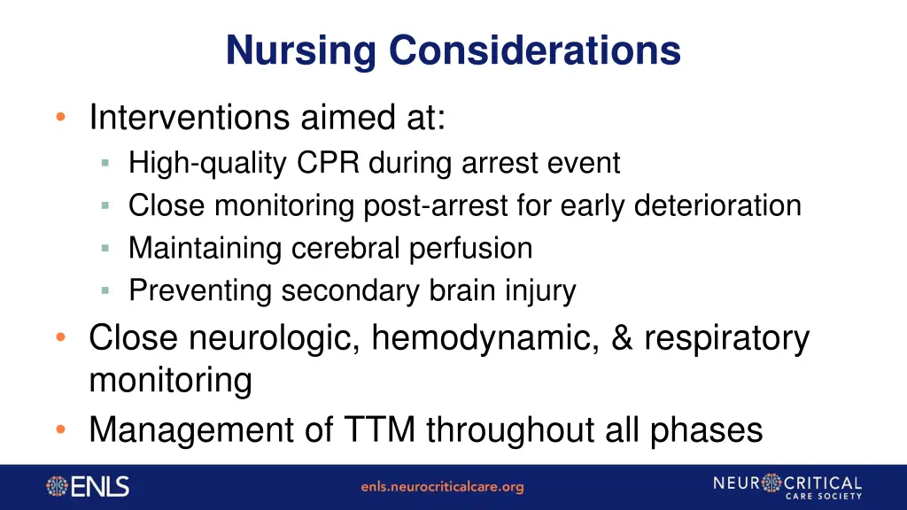 nursing considerations