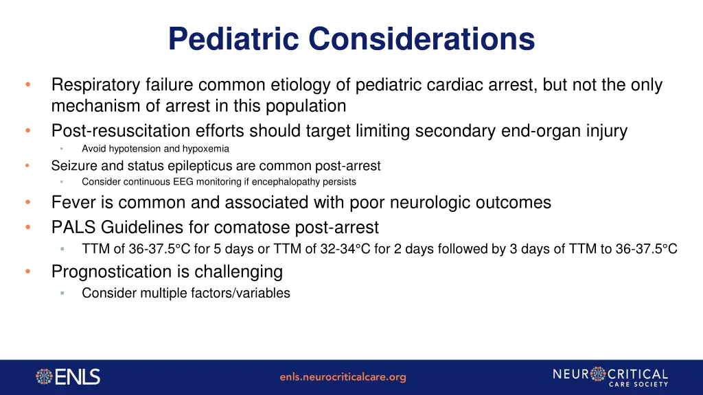 pediatric considerations