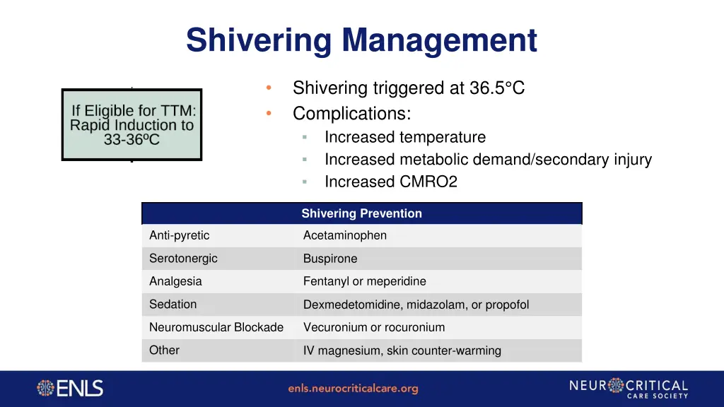 shivering management