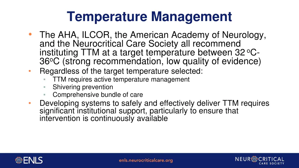 temperature management the aha ilcor the american