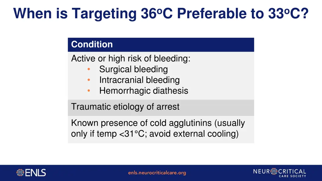 when is targeting 36 o c preferable to 33 o c