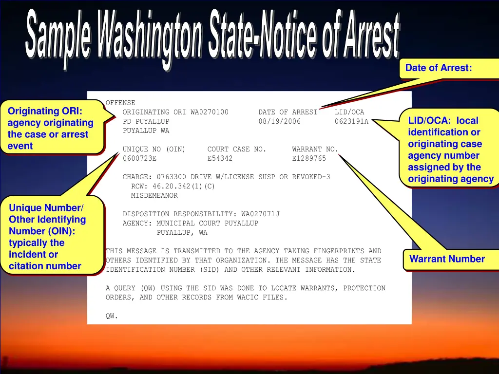 sample washington state notice of arrest 2