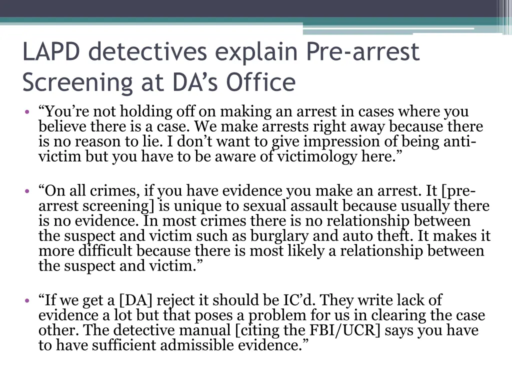 lapd detectives explain pre arrest screening