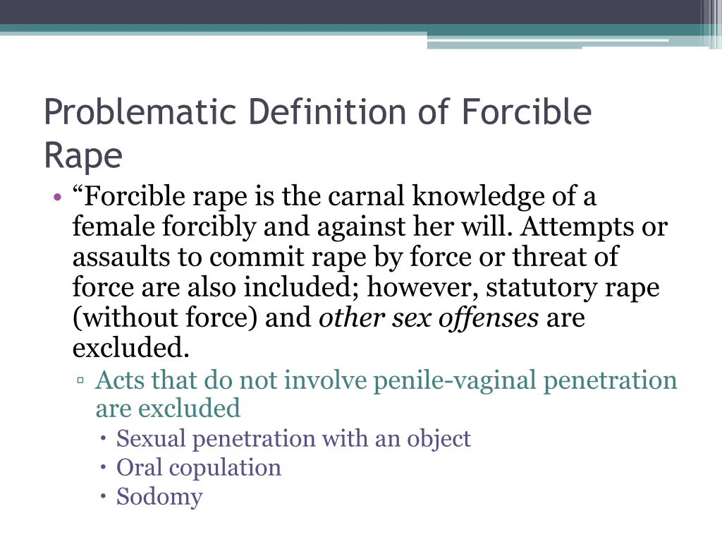 problematic definition of forcible rape forcible