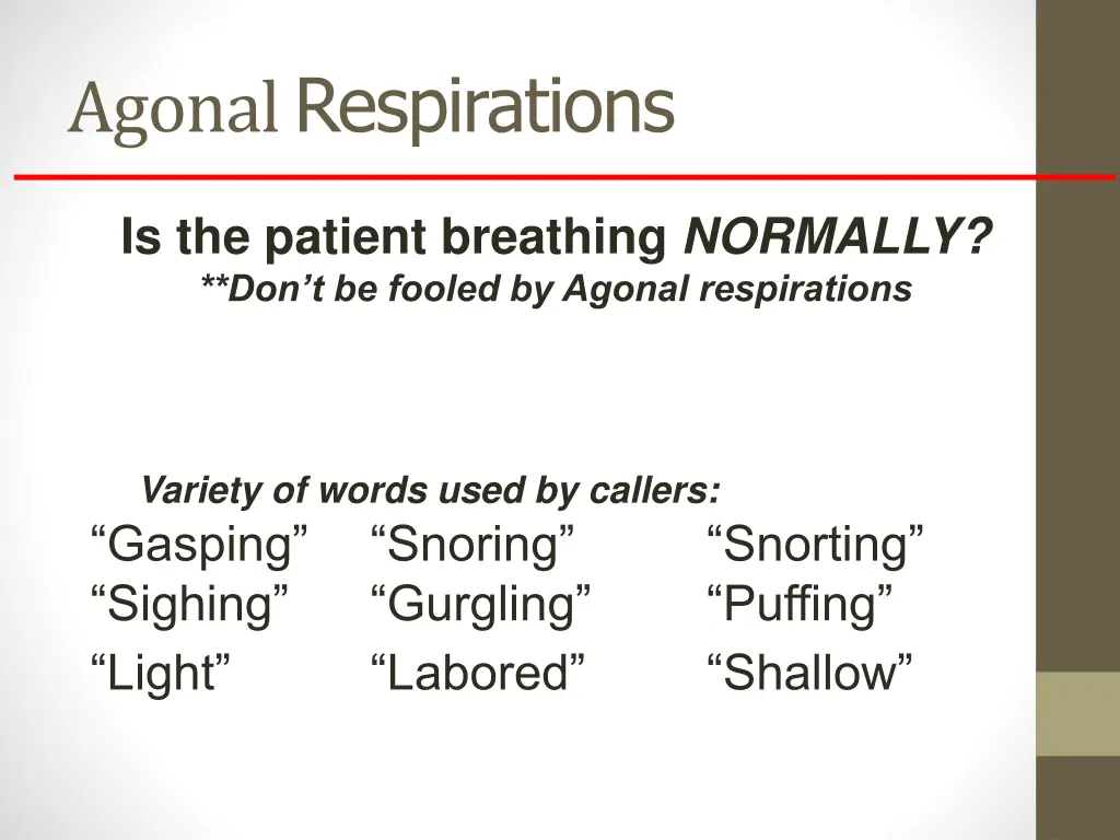 agonal respirations