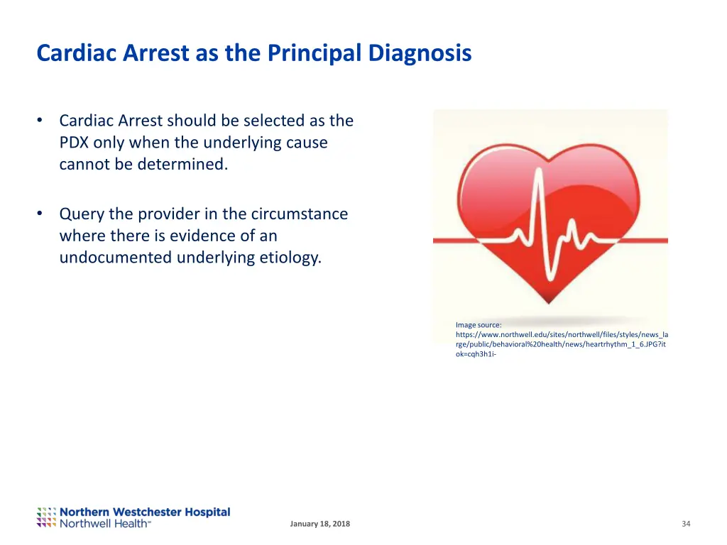 cardiac arrest as the principal diagnosis