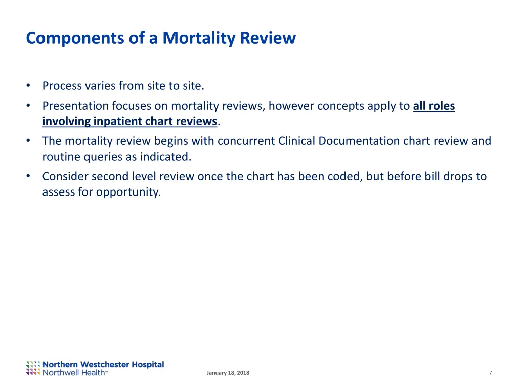 components of a mortality review 1