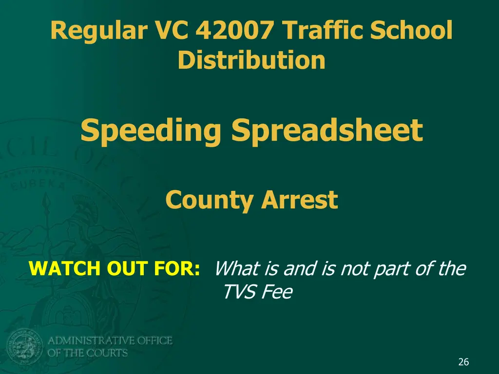 regular vc 42007 traffic school distribution