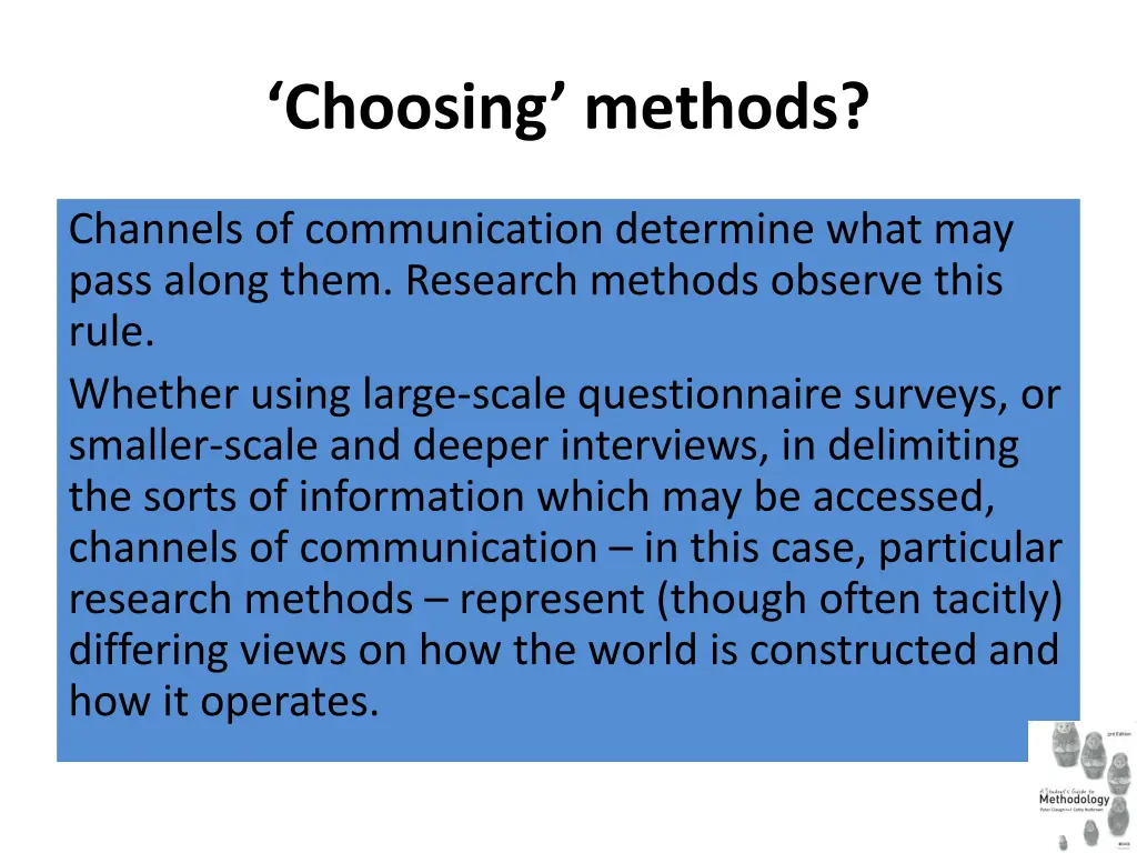 choosing methods