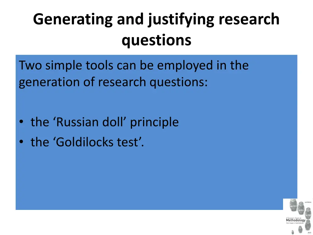 generating and justifying research questions