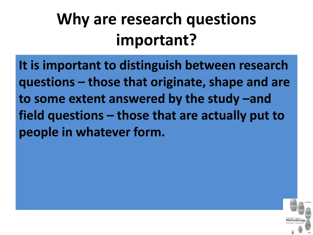 why are research questions important