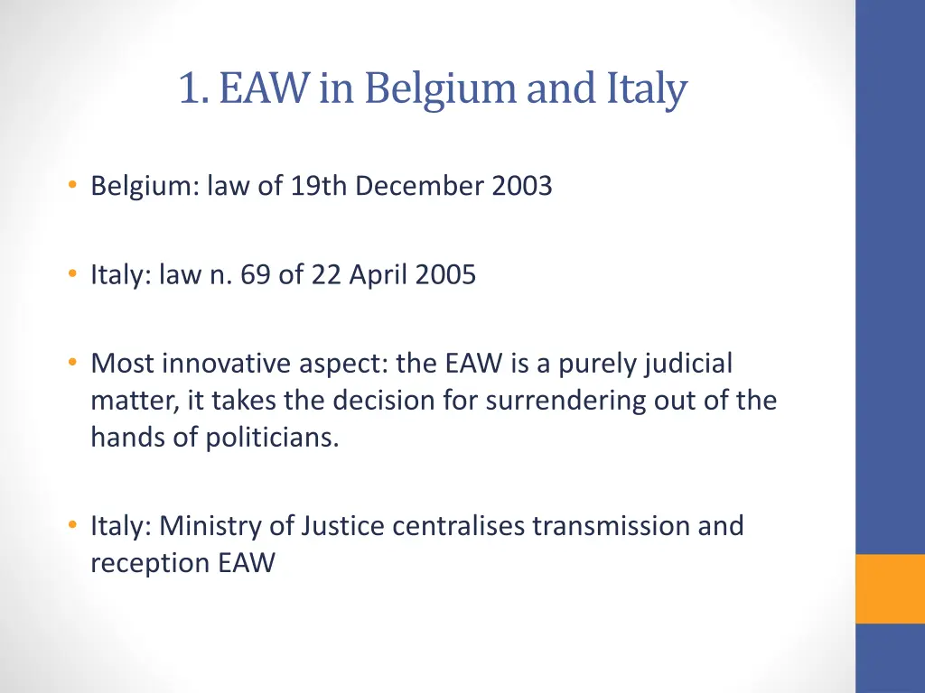 1 eaw in belgium and italy