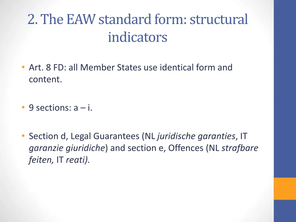 2 the eaw standard form structural indicators