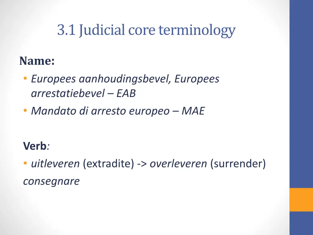 3 1 judicial core terminology