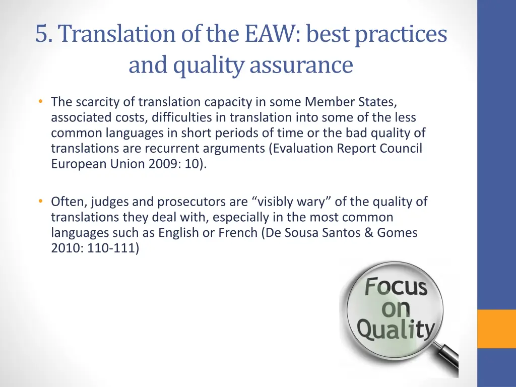 5 translation of the eaw best practices