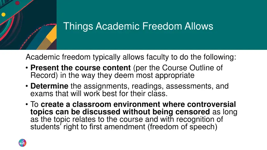 things academic freedom allows