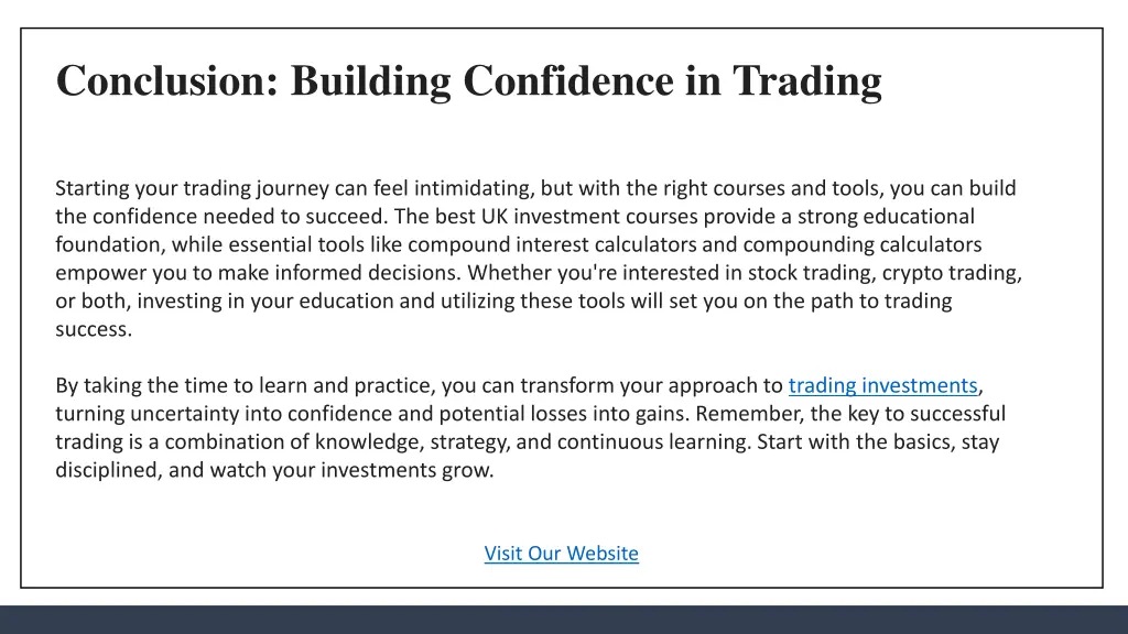 conclusion building confidence in trading