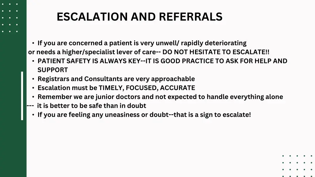 escalation and referrals