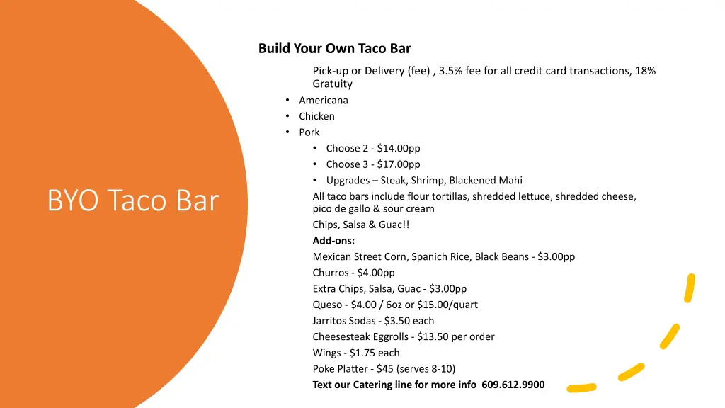 build your own taco bar