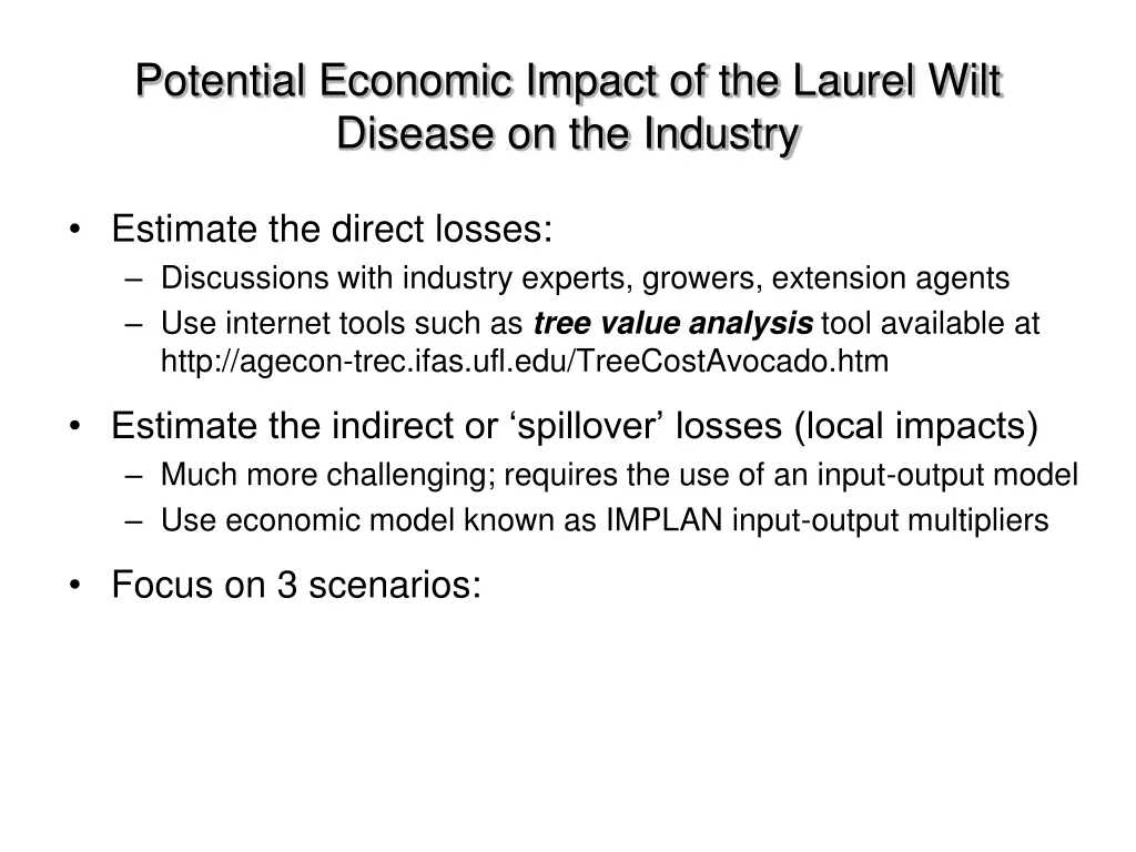 potential economic impact of the laurel wilt